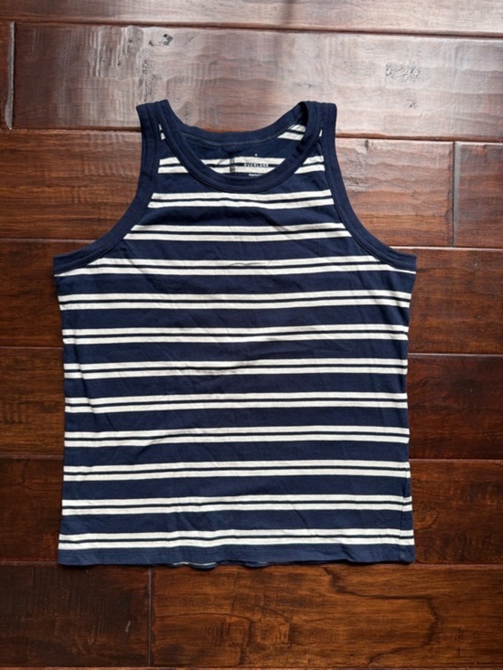 Everlane Navy & White Striped Tank Top